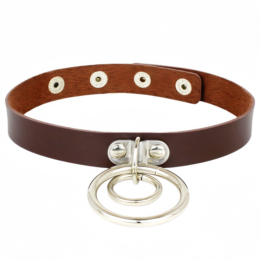Leather Fashion Punk Rock Nightclub Hip Hop Double Female Neck Bracelets