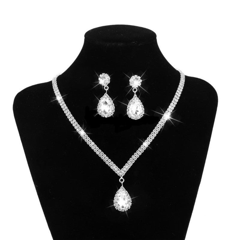 Bridal Water Drop Of Rhinestone Three-piece Bracelets