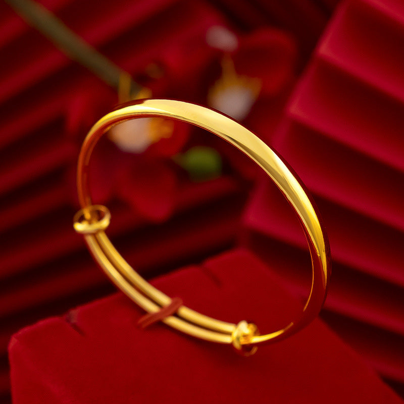 Women's Glossy Push-pull Fast Hand Walking Vietnam Placer Gold Bracelet