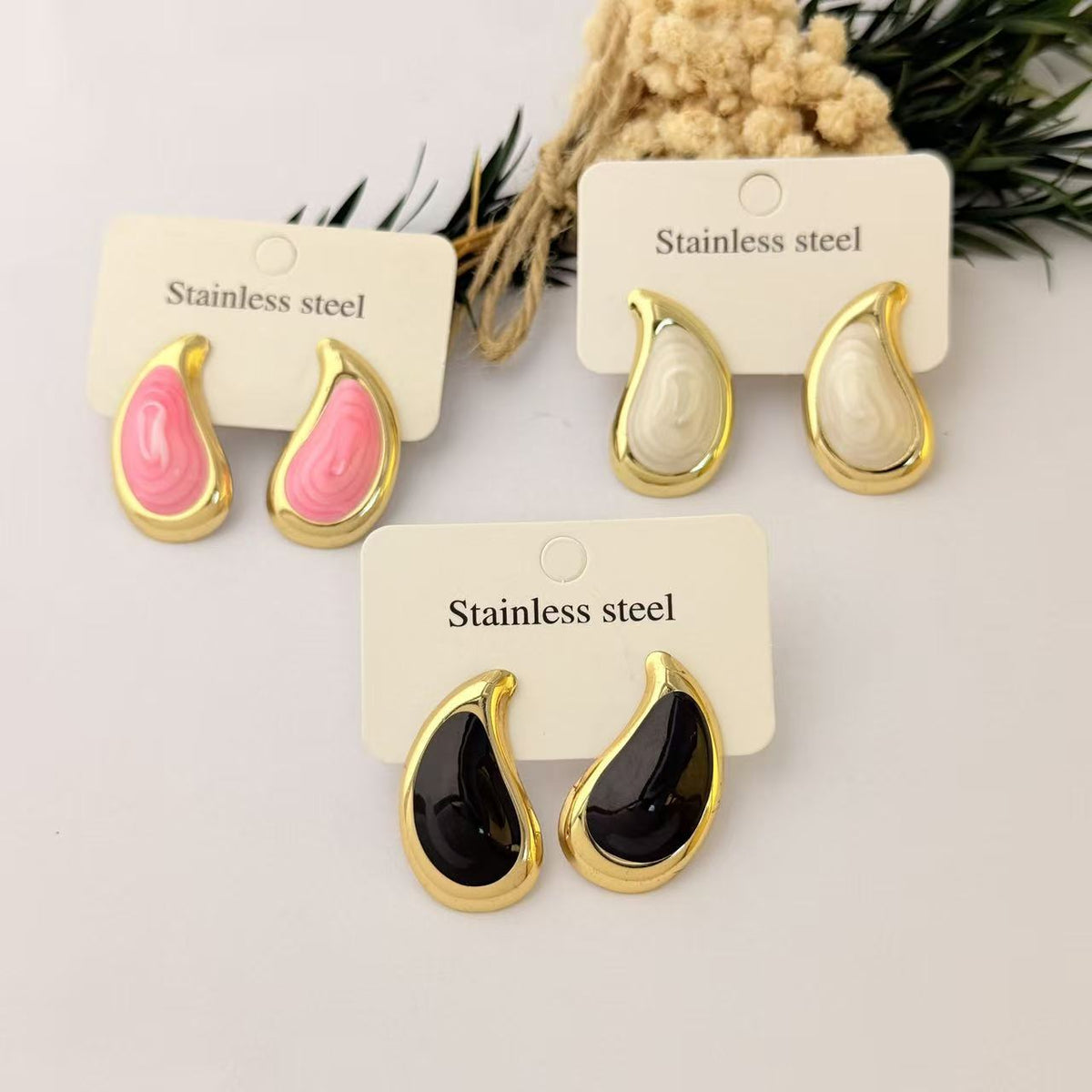 Clover Minimalist Drop-shaped Stainless Steel Light Luxury High Earrings