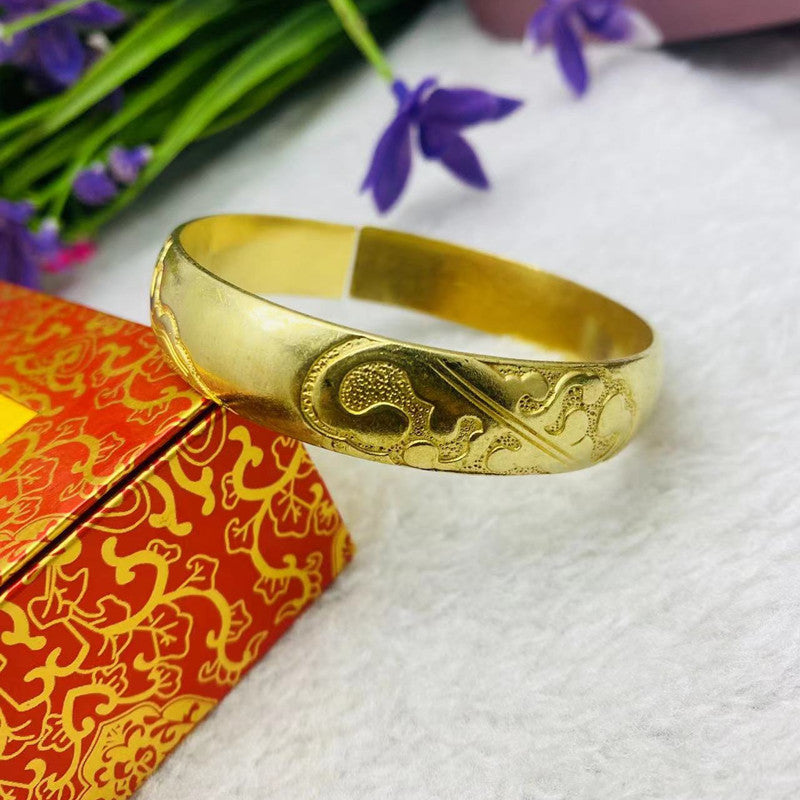 Women's & Men's Natural Polished Copper Thickened Primary Color For Hand Ethnic Style Bracelet
