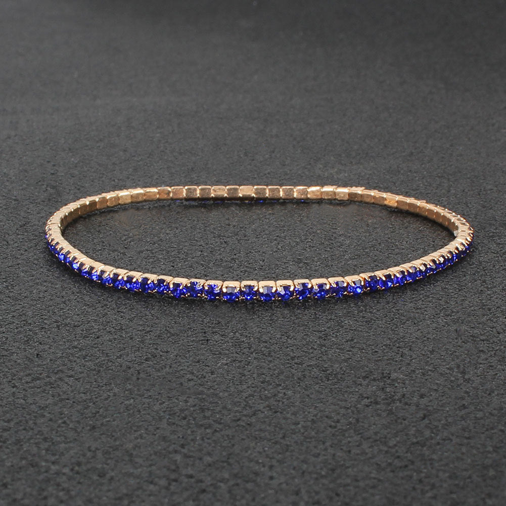 Row Stretch Thin Claw Chain Rhinestone Crystal Bracelets