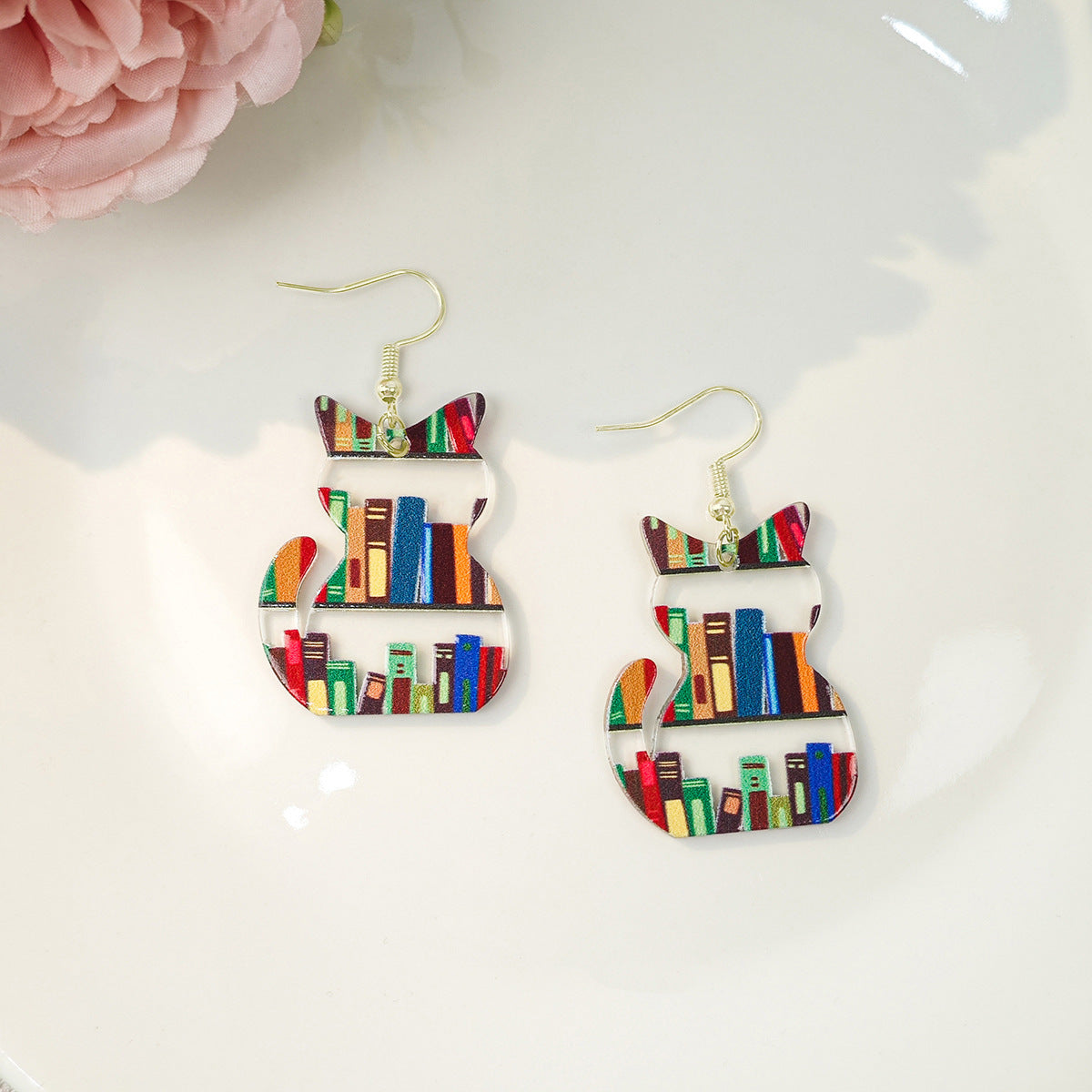 Personalized Color Puppy Book Creative Design Sense Ear Earrings