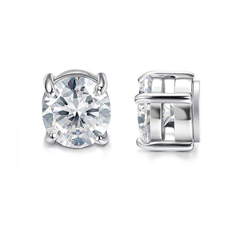 Men's Stainless Steel Zircon Magnet Black White Rings