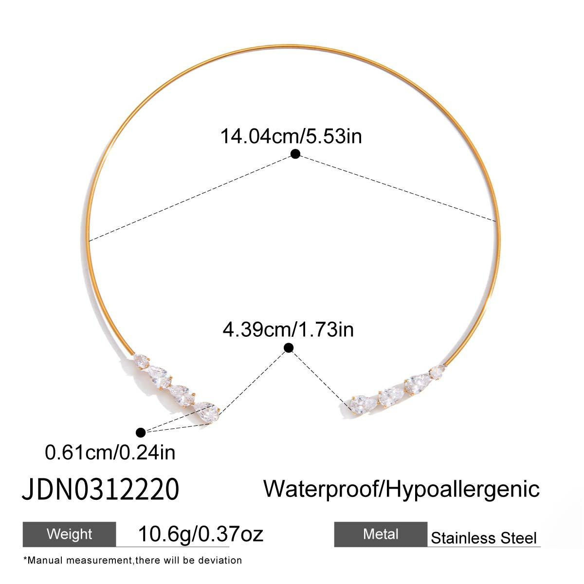 Stainless Steel Collar Zircon Twin Light Luxury Jewelry Set