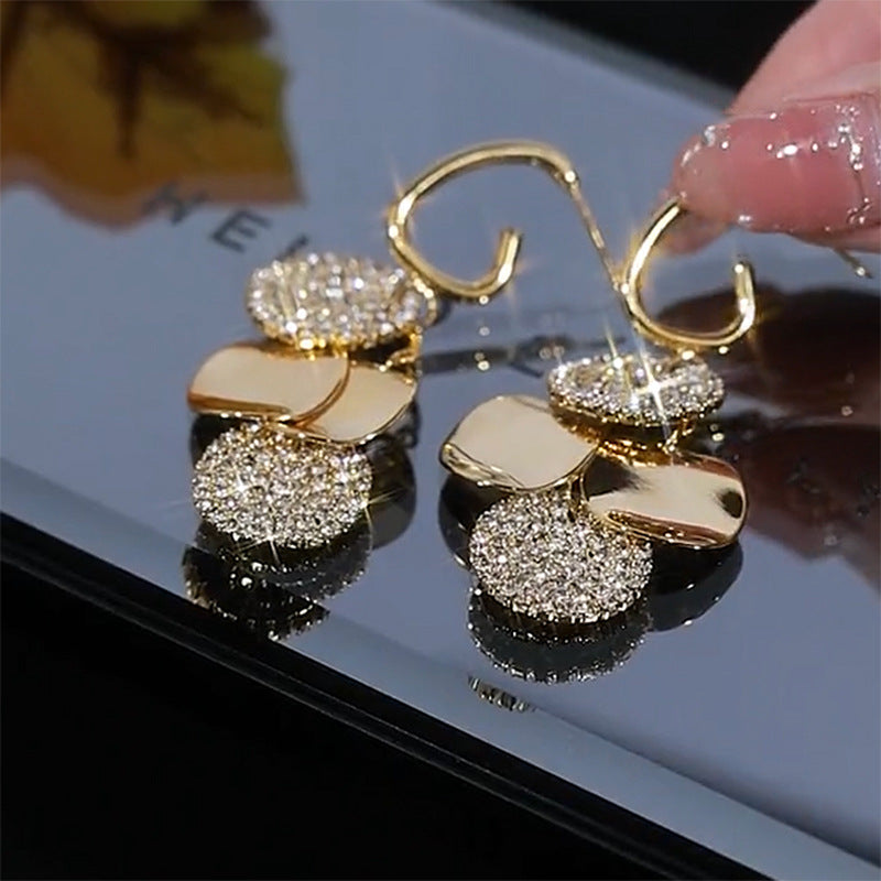 Women's Starry Sky Geometric Tassel Fashion High Sense French Metallic Earrings