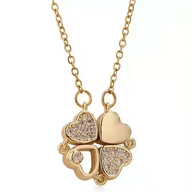 Women's Four-leaf Clover Wear More Love Deformation Design Temperament Necklaces