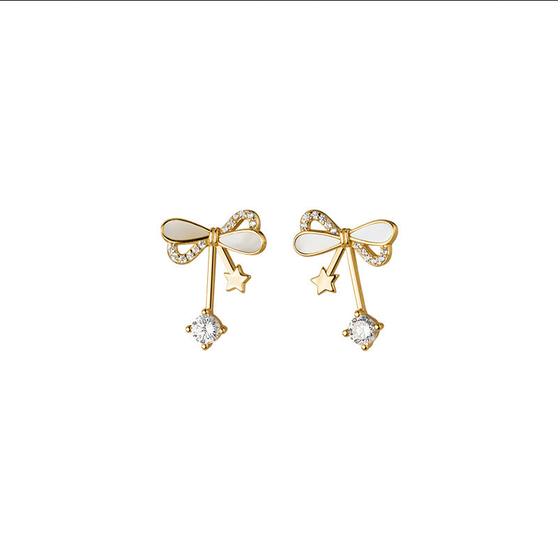 Fashion Dignified Hollow Shell Diamond Five-pointed Star Rings