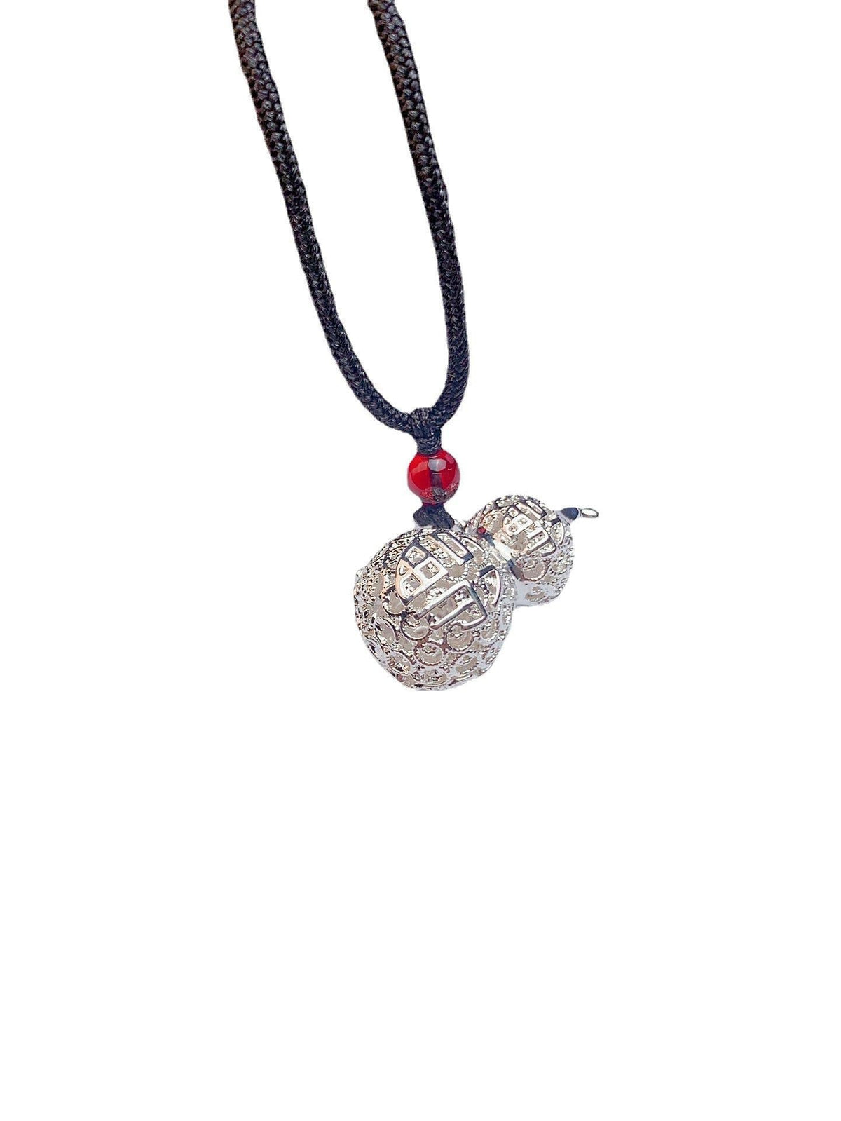 Women's & Men's Couple Lanyard Sier Plated Calabash Pendent White Pendant