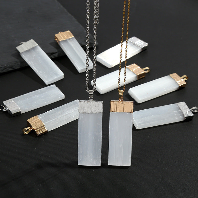 Gypsum Column Electroplating Edging Sweater Chain Pendant