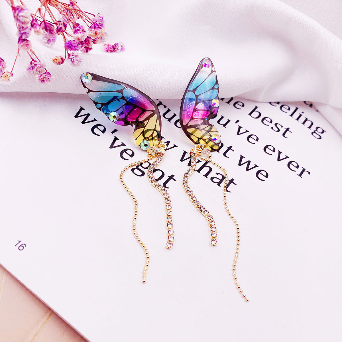 Women's Fashion Three-dimensional Butterfly Personalized Simple Long Rings