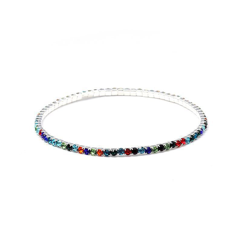 Rhinestone Stretch Bridal Korean Single Row Bracelet