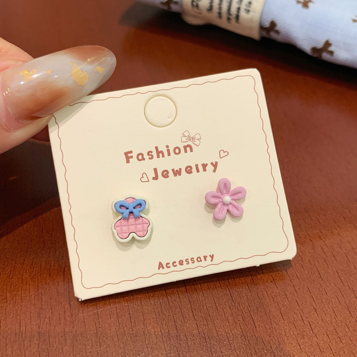 Colorful Fruit Cat Female Sier Needle Cartoon Cute Sweet Design Rings