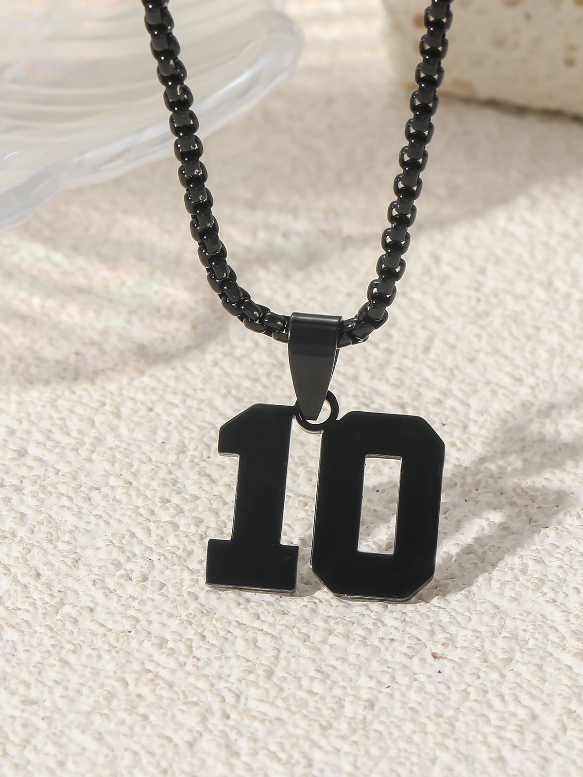 Fashion Stainless Steel Double-sided Digital Male Female Personality Hip Hop Necklaces