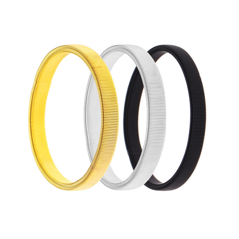 Men's Fashion Personality Metal Spring Armband Punk Bracelet