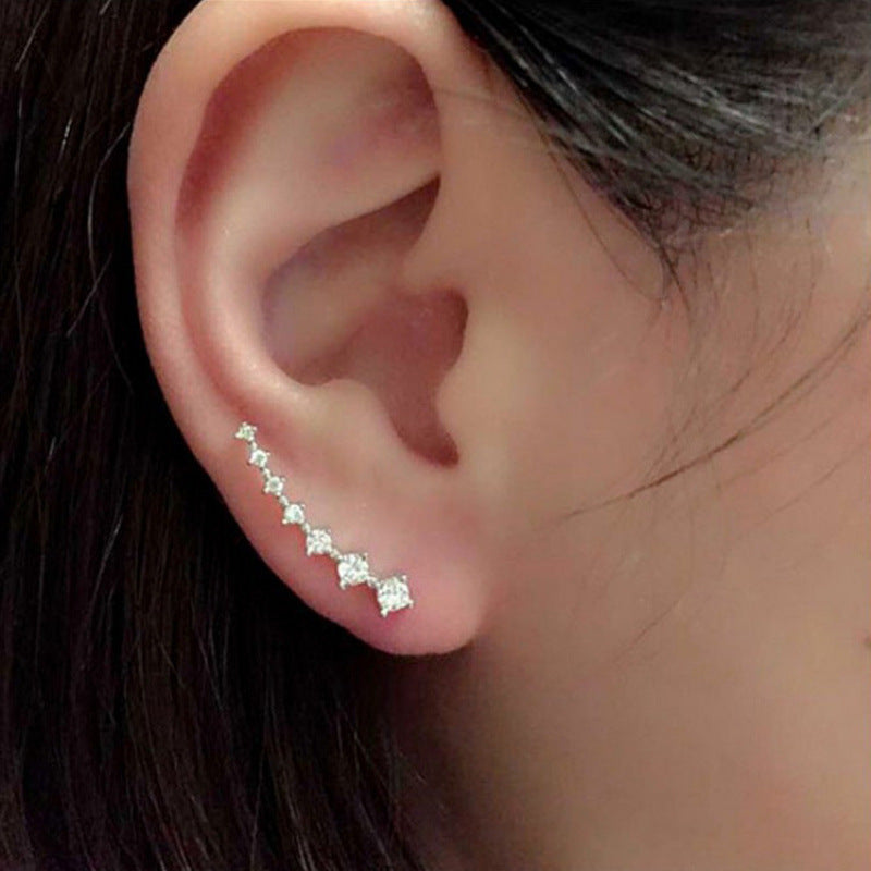 Women's Big Dipper Seven Star Rhinestone Diamond Ear Row Of Diamonds Earrings