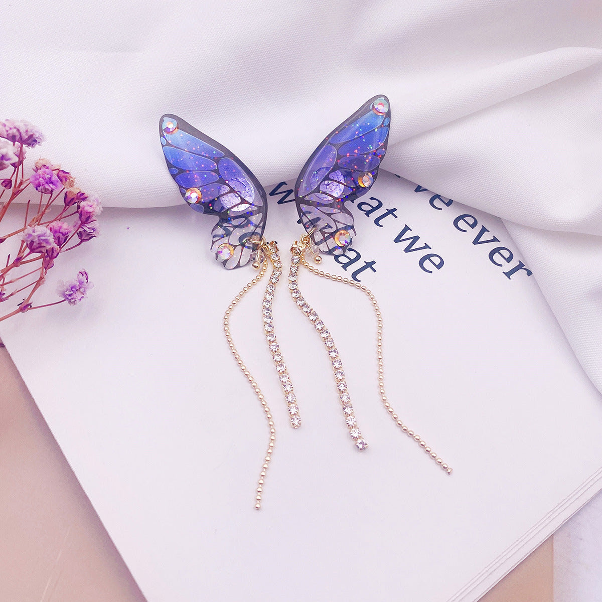 Women's Fashion Three-dimensional Butterfly Personalized Simple Long Rings