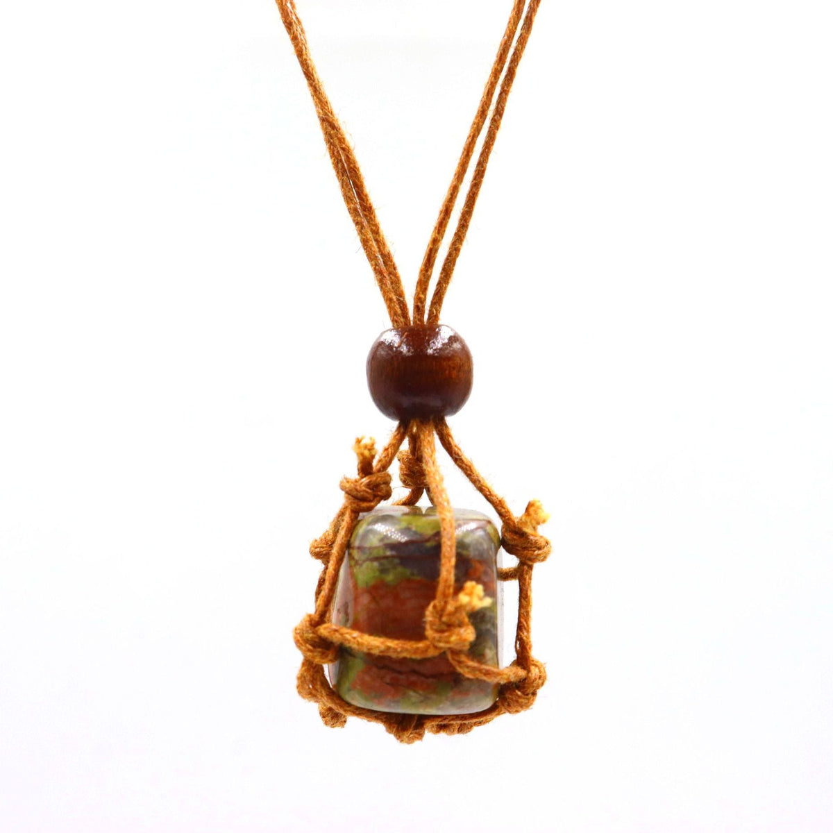 Hand-woven Niche Natural Stone Crystal Mesh Bag Pendants