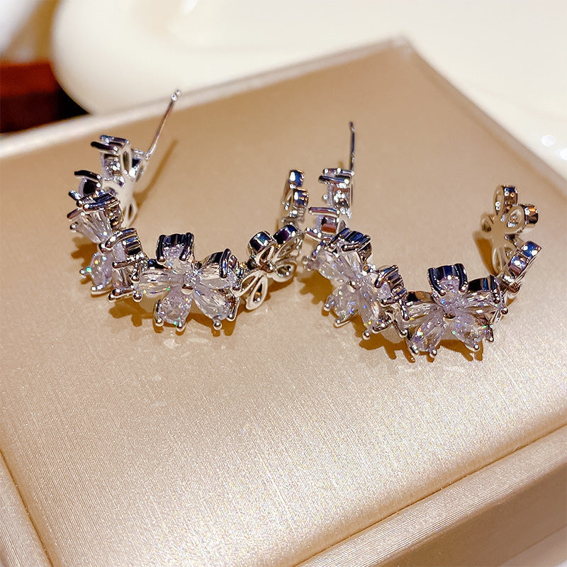 Flower Collection Real Gold Plating Quality Sweet Earrings