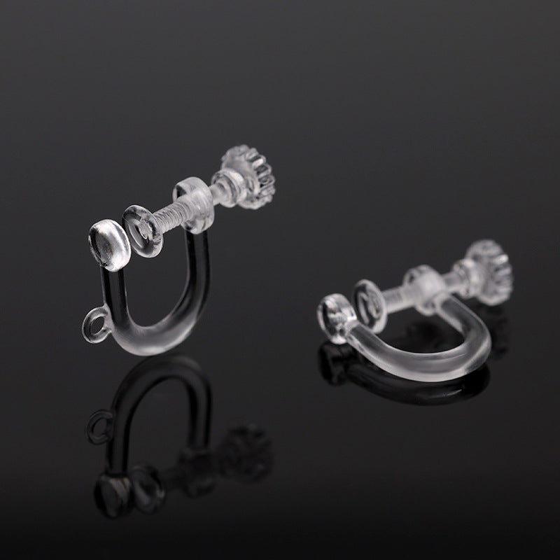 Converter Transparent Invisible Painless Resin Plastic Ear Clip