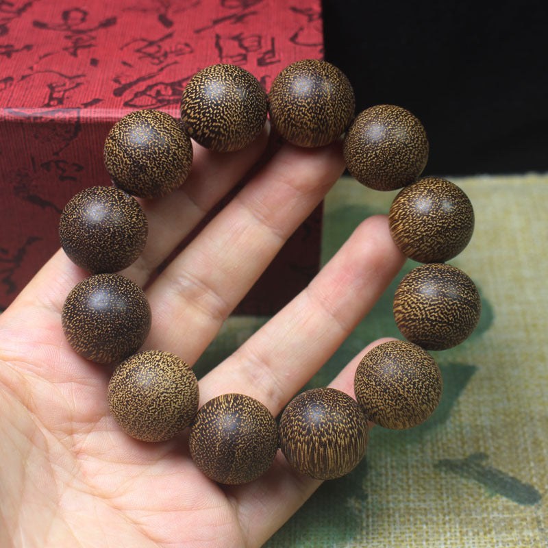 Women's & Men's Natural Nan Agilawood Round Beads Buddha Bracelet