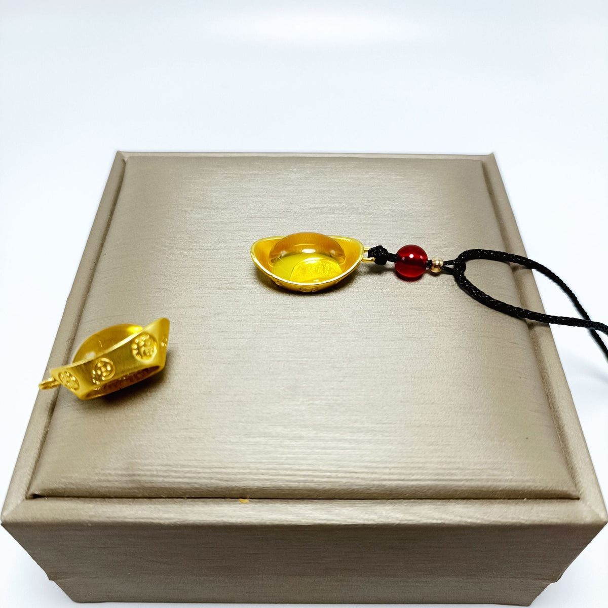 Red Bean Imitation Gold Ingot Fu Lu Necklaces