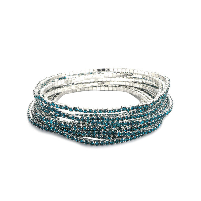 Rhinestone Stretch Bridal Korean Single Row Bracelet