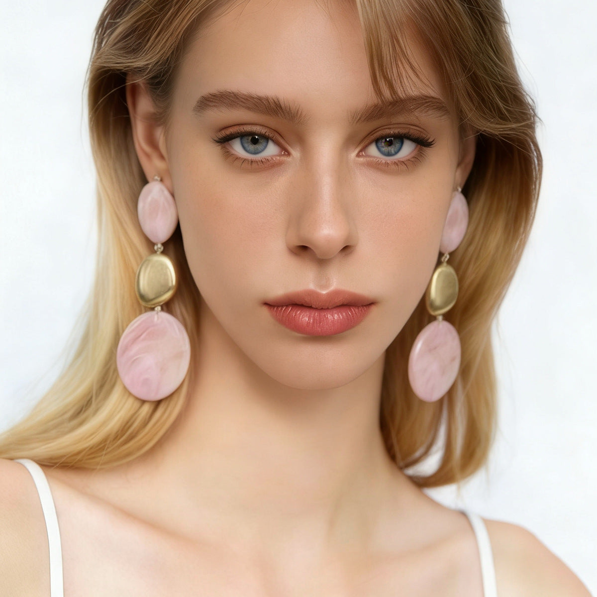 Slouchy Fashion Pink Geometric High-grade Commute Jewelry Set