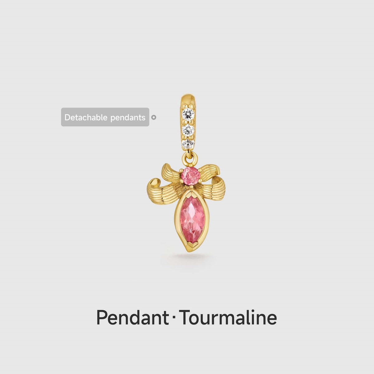 December Style Love Color Series Zircon Gold Pendant