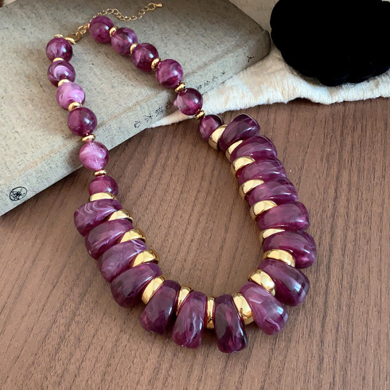 Acrylic Beaded Love Fashion Trend Clavicle Chain Vacation Jewelry Set