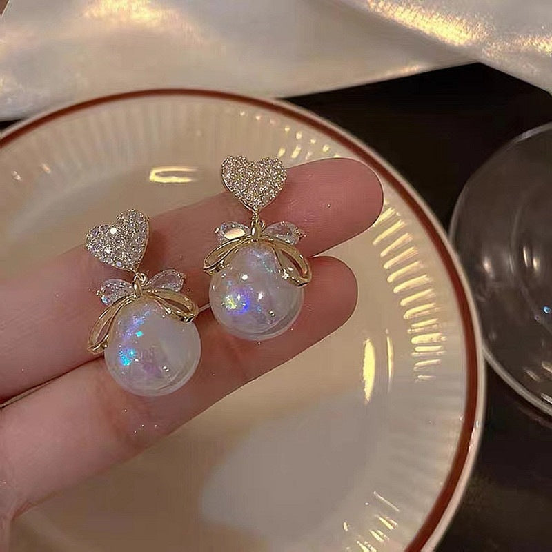 Women's Style Mermaid Love Heart High-grade Exquisite Versatile Earrings