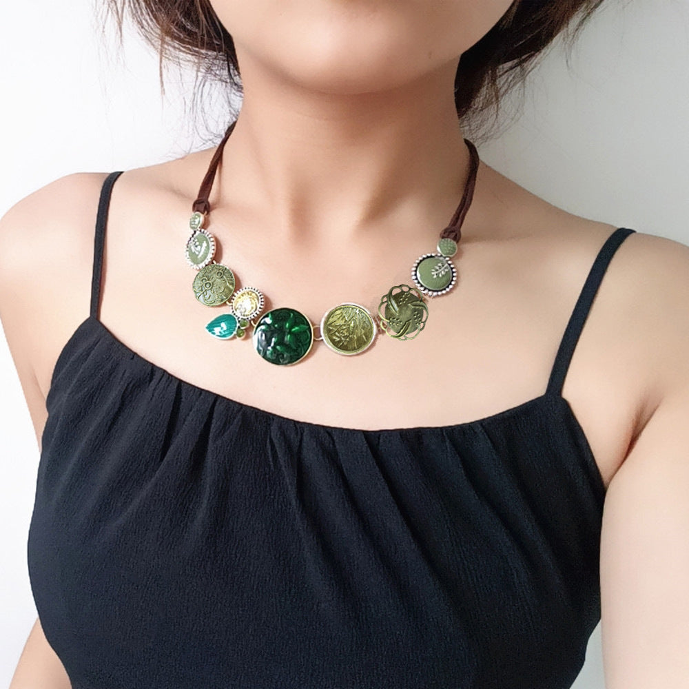 Leather String Female Temperament Wild Ethnic Necklace