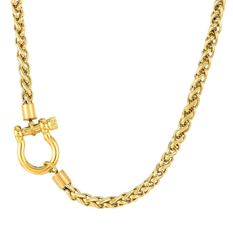 Women's Trendy Vachette Clasp Keel Chain Stainless Necklaces