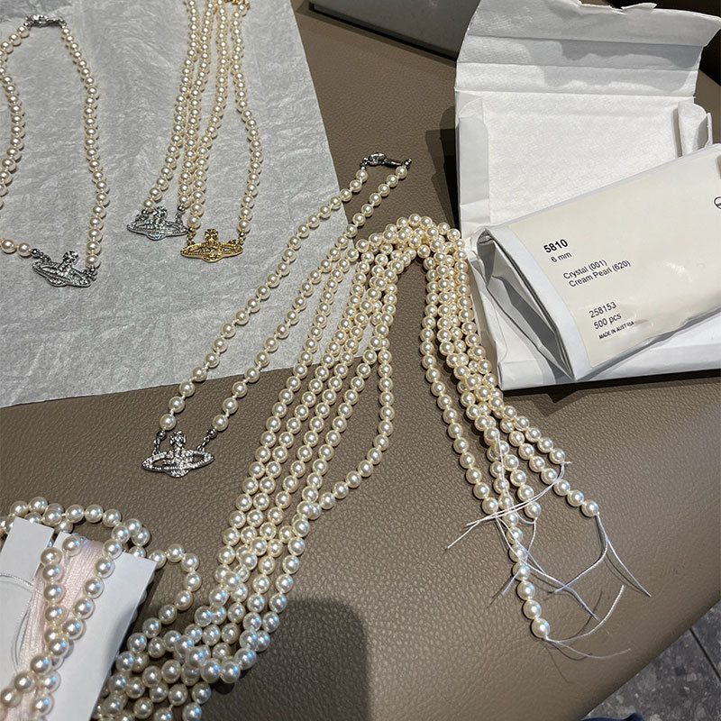 Mother Of The West Classic Saturn Pearl Necklaces