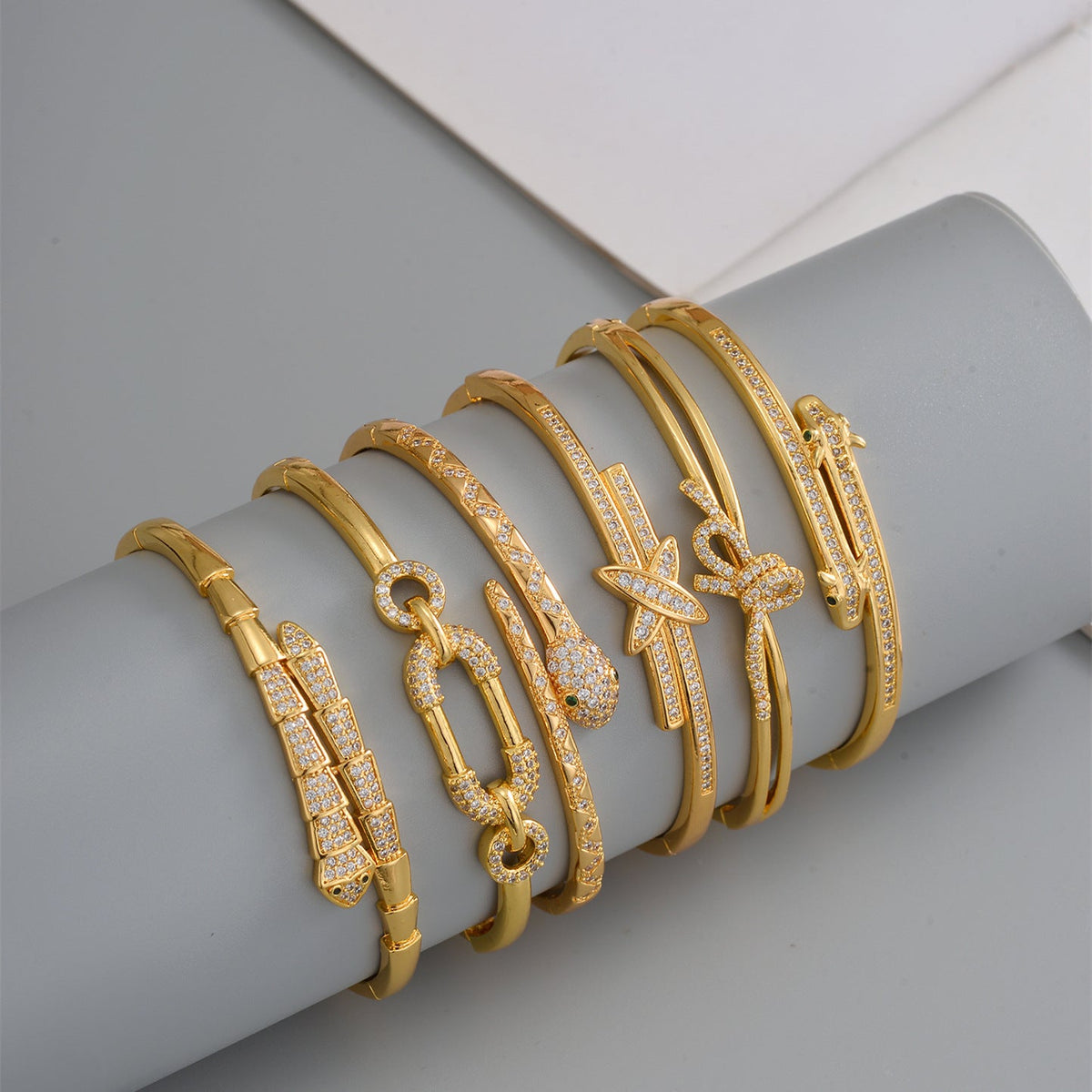 Women's Genuine Gold Electroplated Zircon Fashionable Simple Light Luxury Bracelet