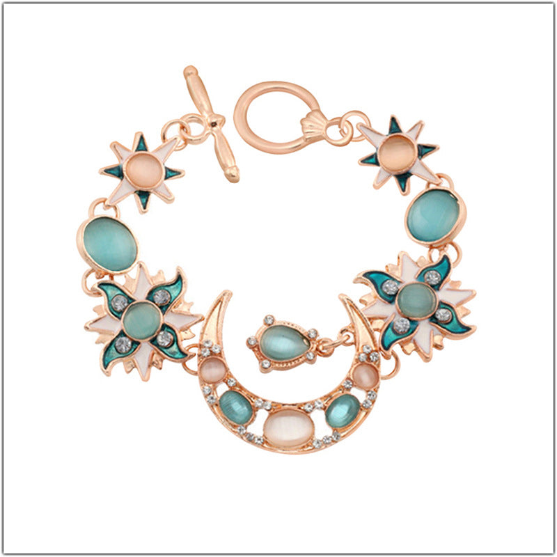 Starry Sky Series Crystal Shining Diamond Opal Sun Necklaces