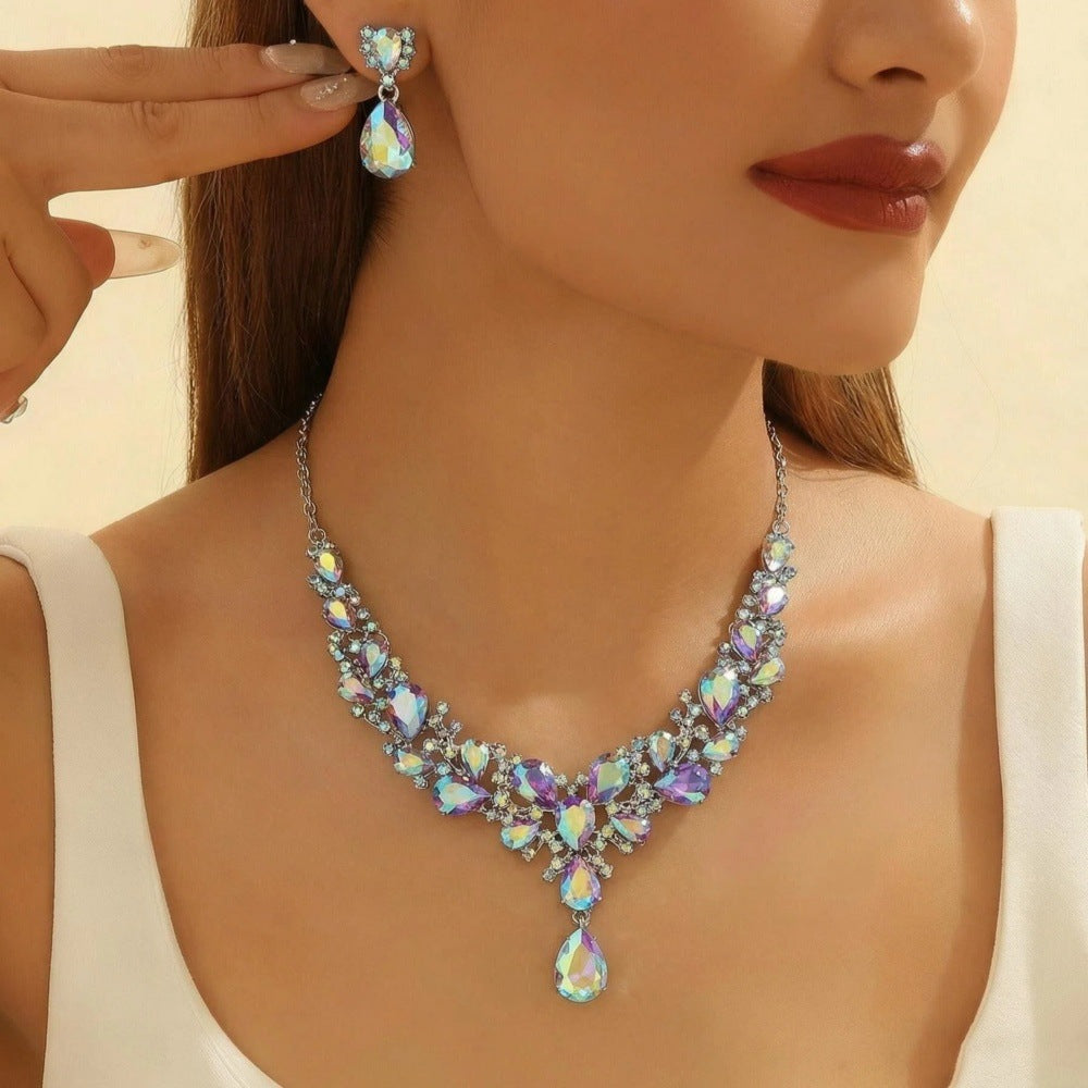 Women's Bridal Rhinestone Suite Luxury Fashion Party Jewelry Set