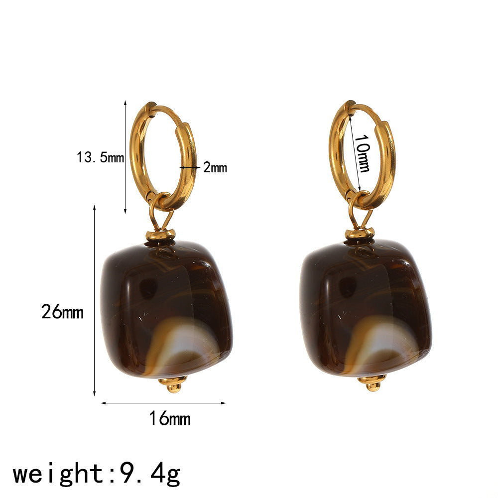 Elegant Resin Graceful Personality Style Amber Jewelry Set