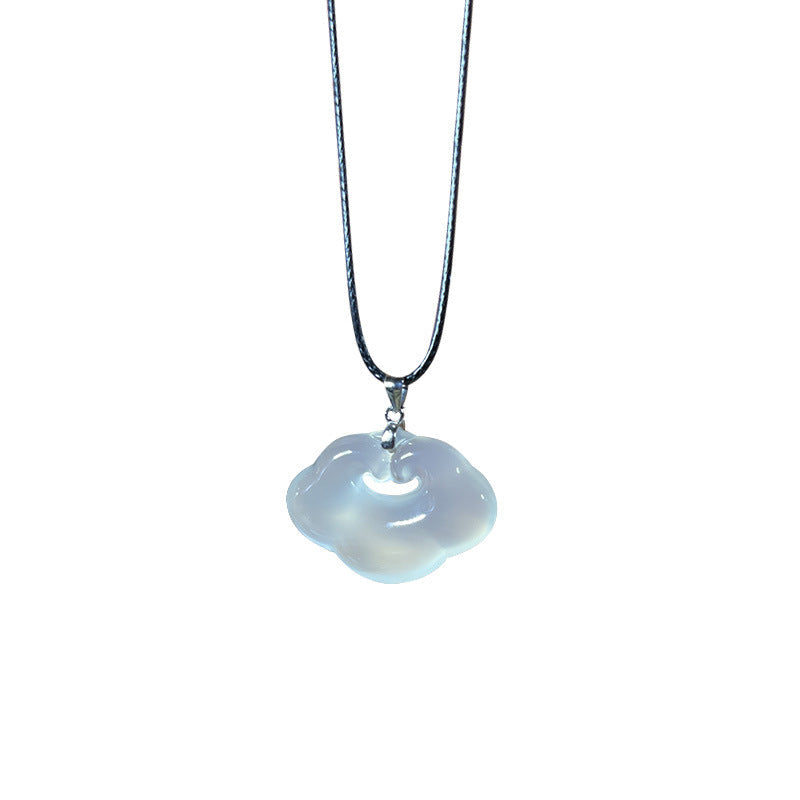 Natural Chalcedony Agate Lock Of Good Cute Hollow Necklaces