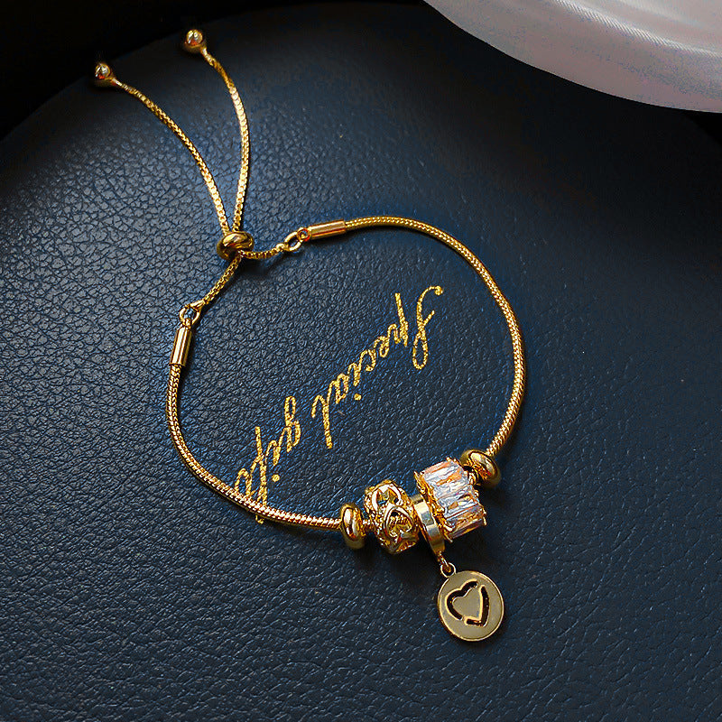Women's Fashion Diamond Small Waist Heart Simple Bracelets