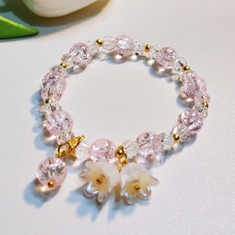 Limited Mori Style Lily Crystal Popcorn Bracelet