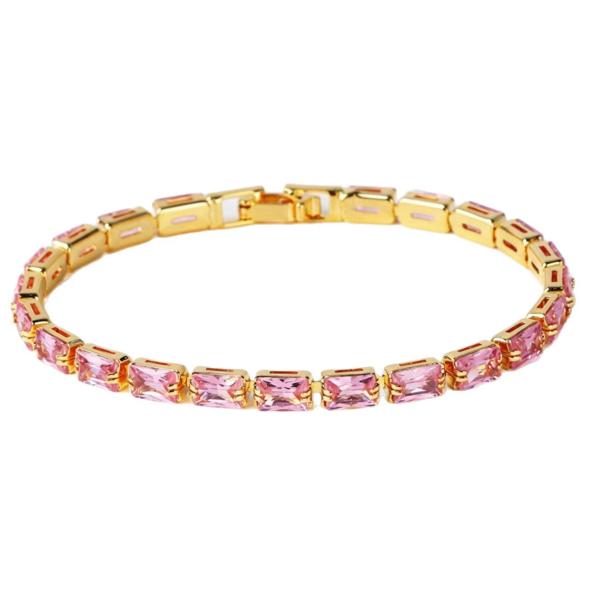 Women's Minority Copper Rectangular Korean Diamond Crystal Color Fashion Zircon Bracelet