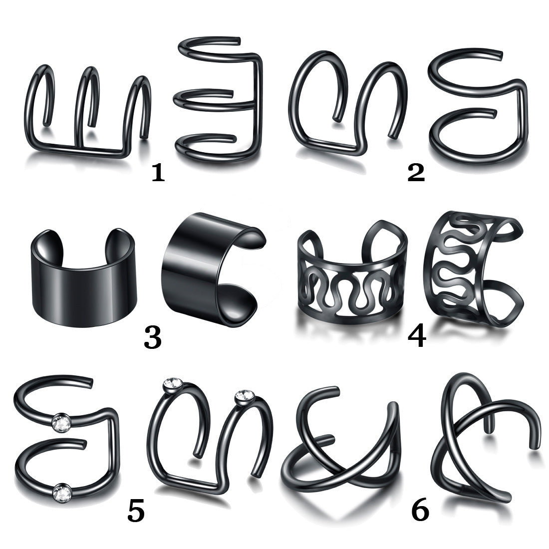 Fashion Simple Hollow Geometry Unique Bone Clips Without Earrings