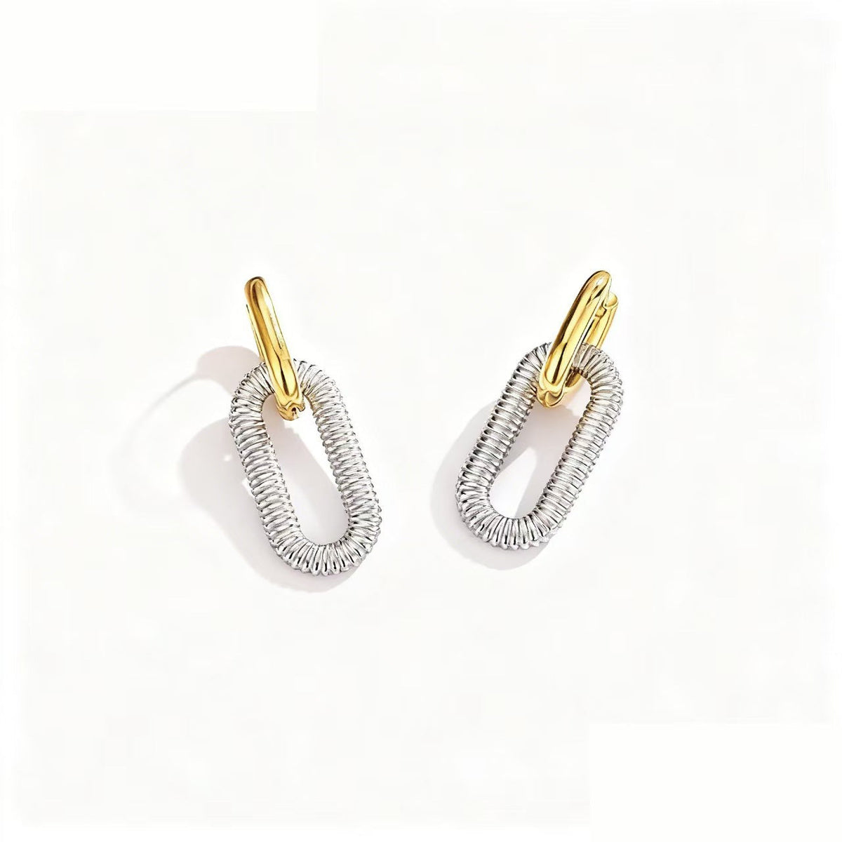 Detachable Color Matching Stainless Steel Chain Thread Fashion Simple Titanium Earrings
