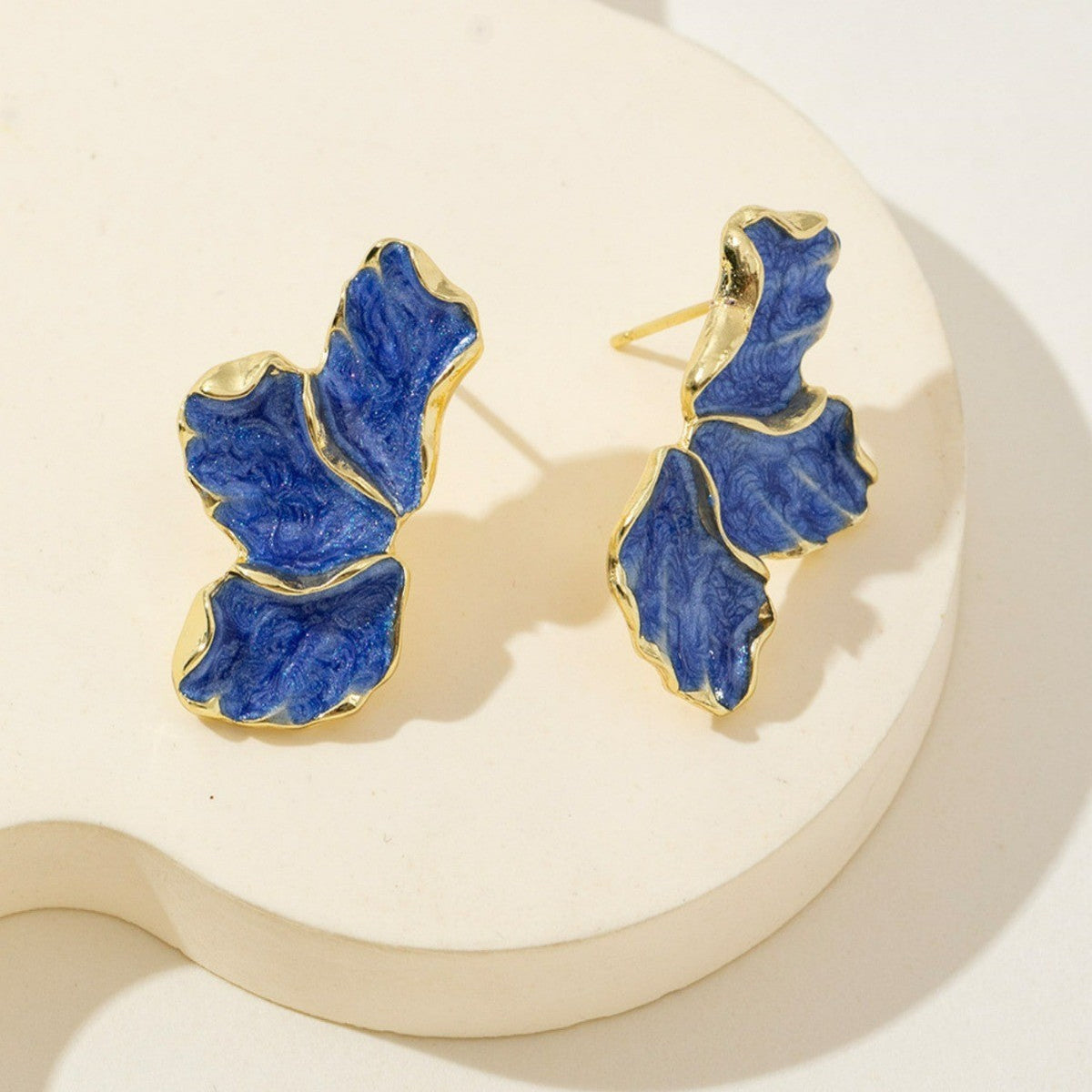Maple Leaf Flower Affordable Luxury Fashion Sense Colorful Petals Dripping Stud Earrings