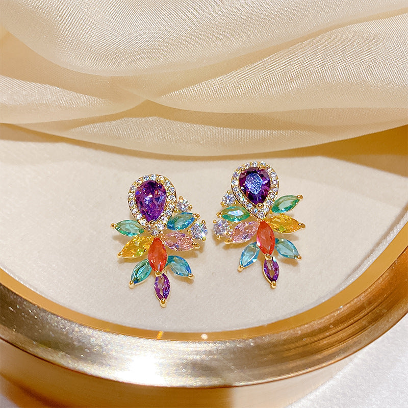 Flower Collection Real Gold Plating Quality Sweet Earrings