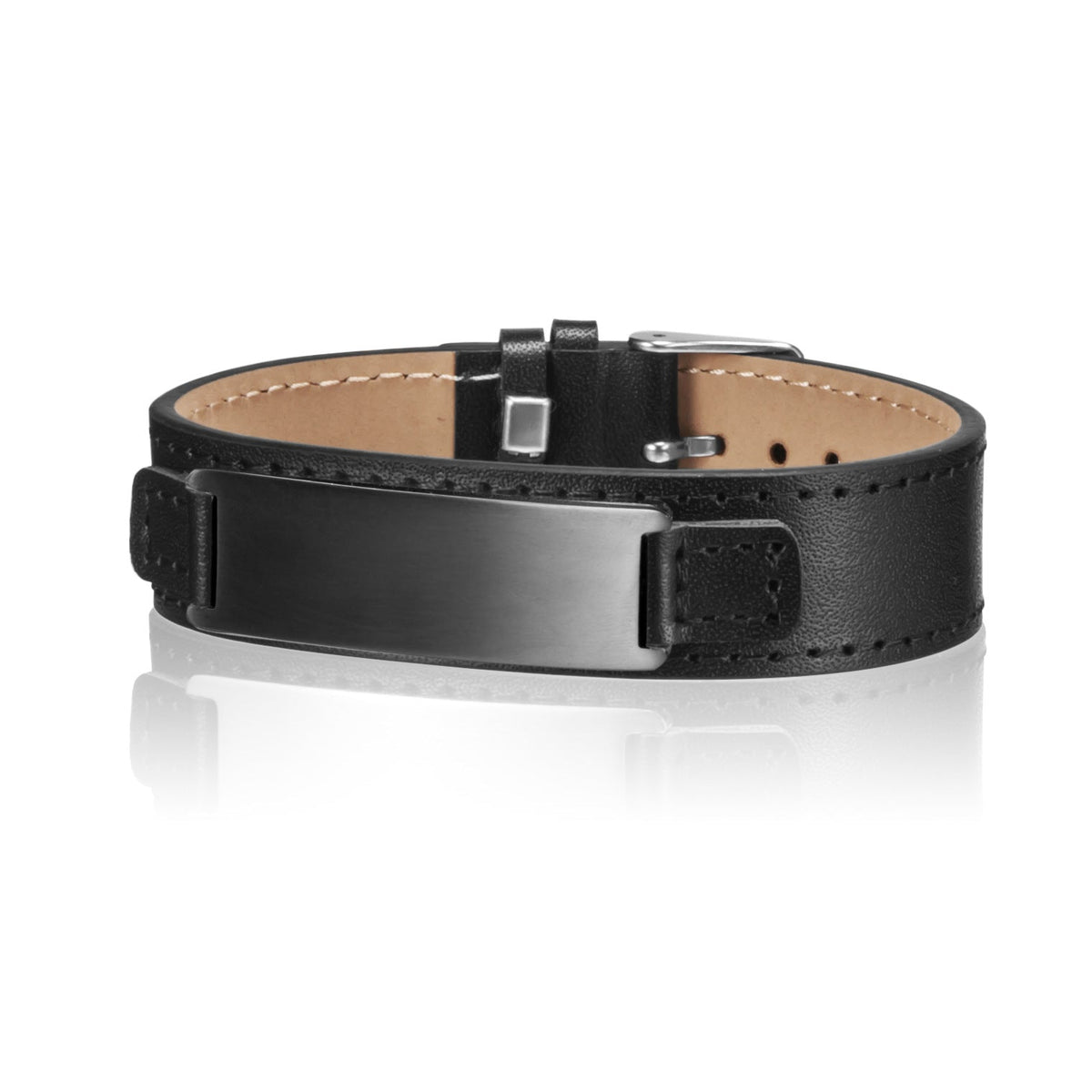 Men's Can Carve Writing Rectangular Steel Plate Bracelets