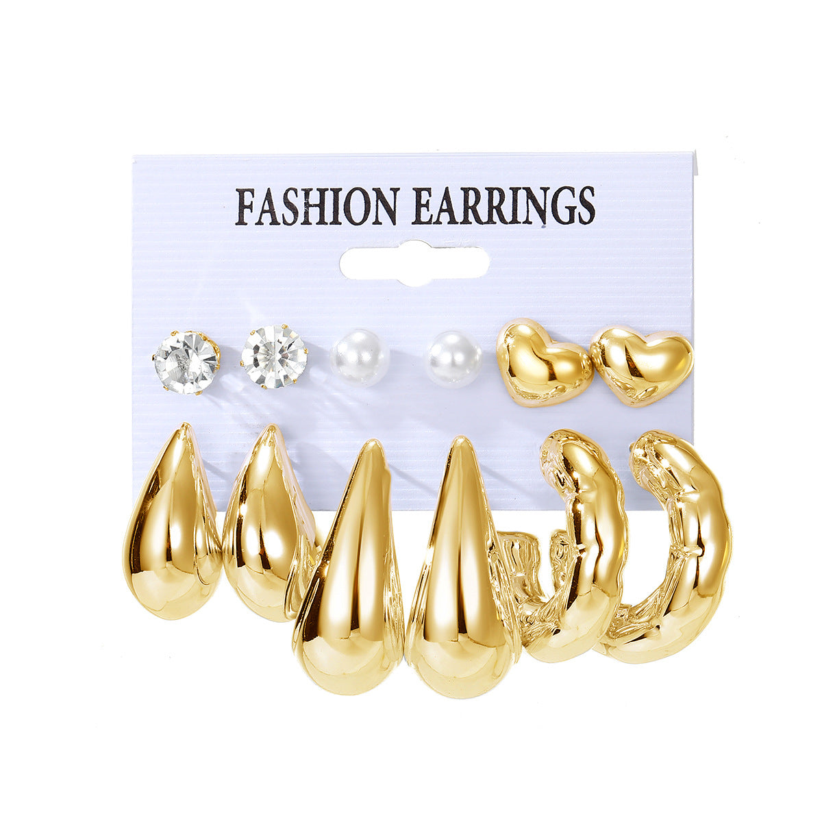 Design Butterfly Heart Water Drops Diamond Imitation Earrings