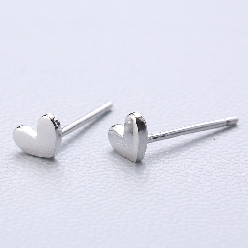 High-grade Bow Small Sier-plated Geometric Korean Earrings
