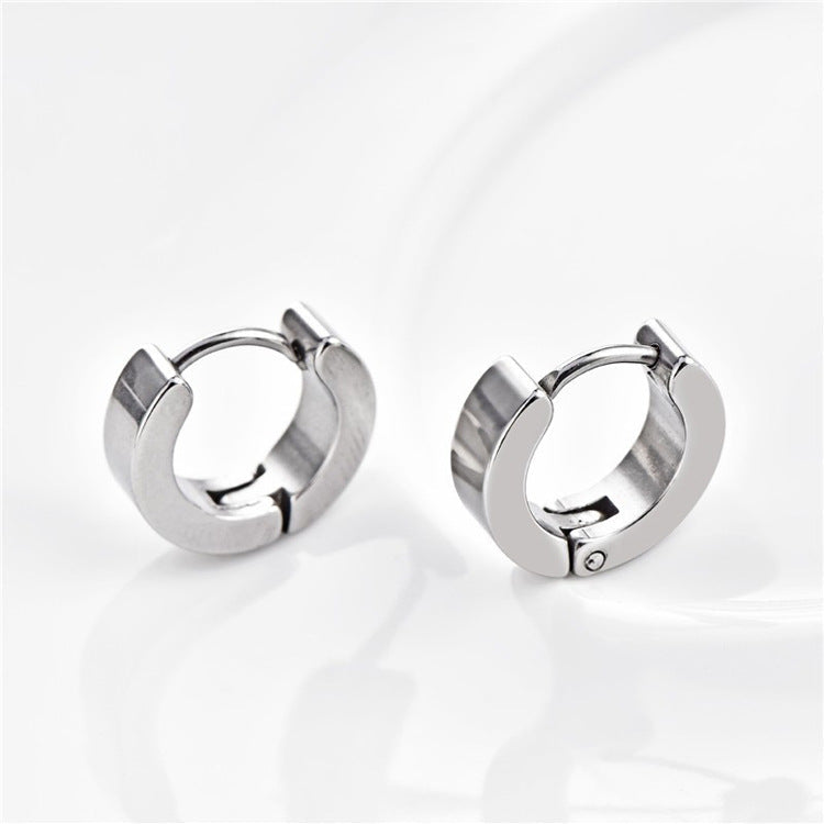 Men's Titanium Steel Stainless Classic Retro High-grade Simple Female Hip Earrings